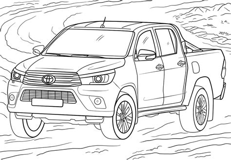 Coloriage Pick Up Toyota Hilux Dessin Gratuit à Imprimer