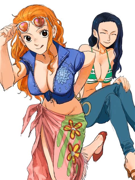 Nami And Nico Robin One Piece Drawn By Urasanmyaku Danbooru