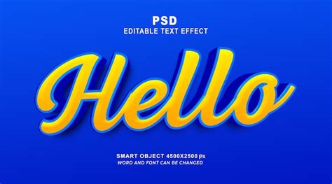 Hola Plantilla De Photoshop De Efecto De Texto Editable En D Archivo