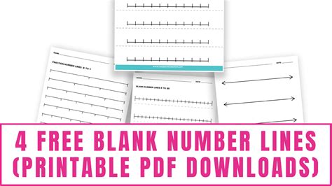 4 Blank Number Lines (Printable PDF Downloads) - Freebie Finding Mom