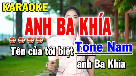 Karaoke Anh Ba Khía Nhạc Sống Tone Nam Cha Cha Yến Như YouTube