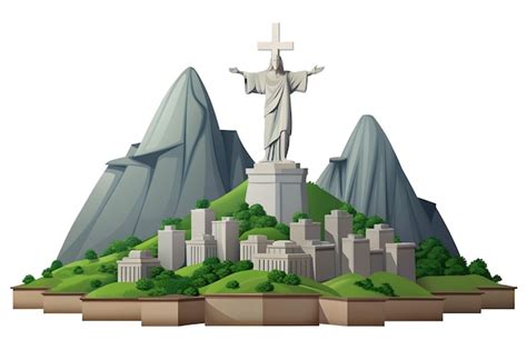 Icono Plano D Como Cristo El Redentor Y Concepto De La Monta A Del Pan