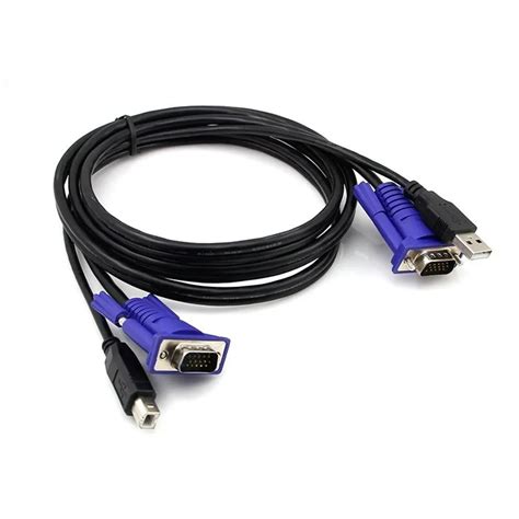 Cheapest 1set 4 KVM Switch Cables Hub 4 Port USB 2 0 KVM VGA SVGA