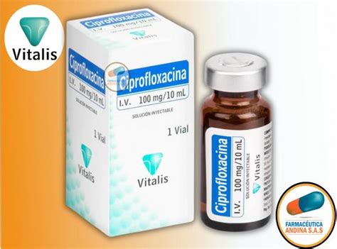 CIPROFLOXACINO 100 MG 10 ML CAJA X 1 AMPOLLA VITALIS