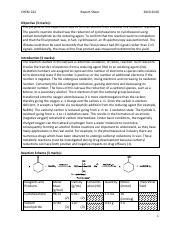 Reduction Lab Report Pdf Chem Report Sheet Objective