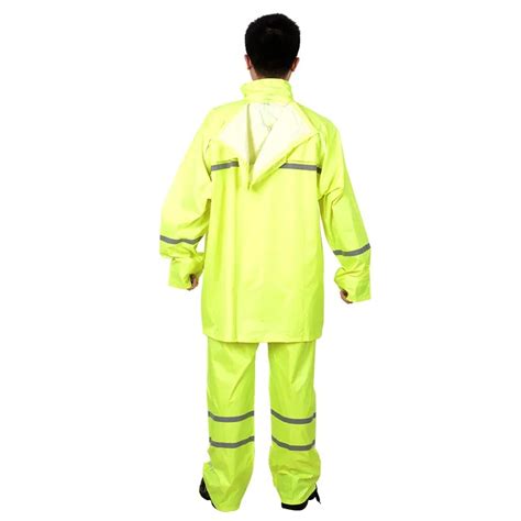 R015 Rubberized Polyester Pvc Rain Suit With Reflective Tape 170t R015 Buy Rubberized