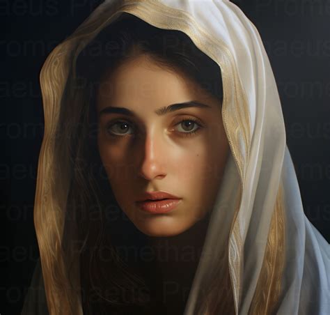 Blessed Virgin Mary Portrait Art Digital Download Mother Mary Etsy