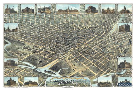 Beautifully restored map of Denver, Colorado from 1882 - KNOWOL