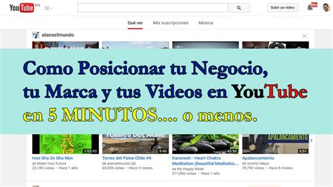 Como Posicionar Tus Videos En Youtube En Menos De 5 MINUTOS Video