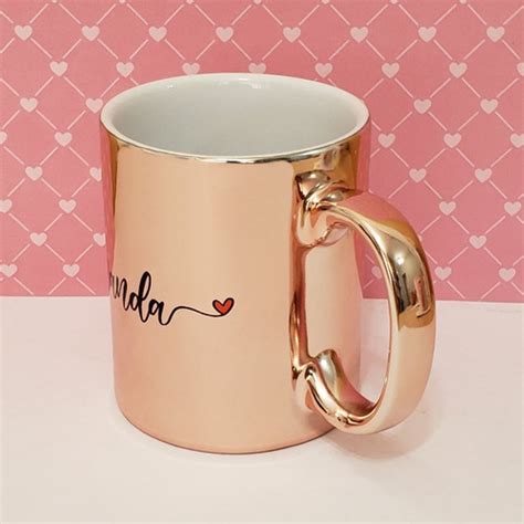 Caneca Espelhada Cromada Personalizada Porcelana Dourada Canecaria