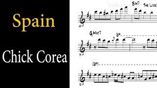 Chick Corea Spain Chords Transcription ( solo sheet music) - ChordU