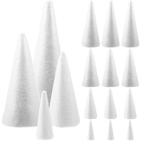 Masteelf DIY White Foam Cones for Adornment Perfect for Craft Projects
