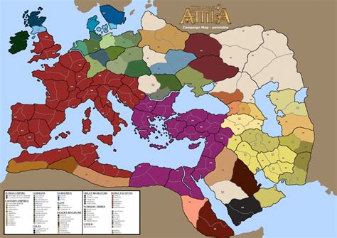 Total War: Attila - the rare paintable campaign map : r/totalwar