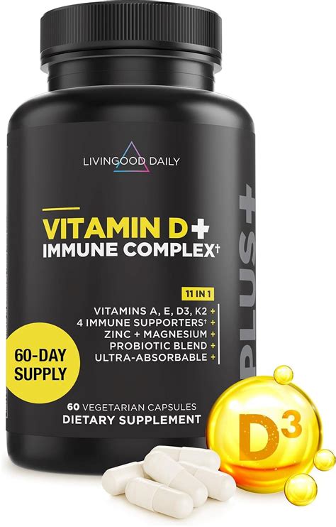 Livingood Daily Vitamin D3 K2 4000 Iu Supplement 9 In 1 Dietary Supplement For Immune Support