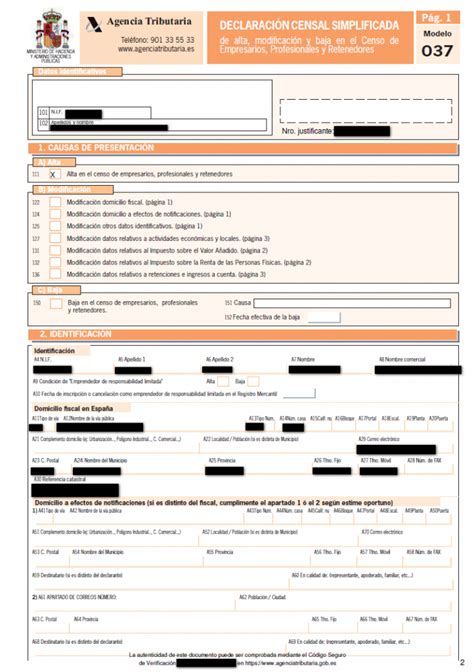 Como cumplimentar la Declaración Censal Simplificada Modelo 037 Juan