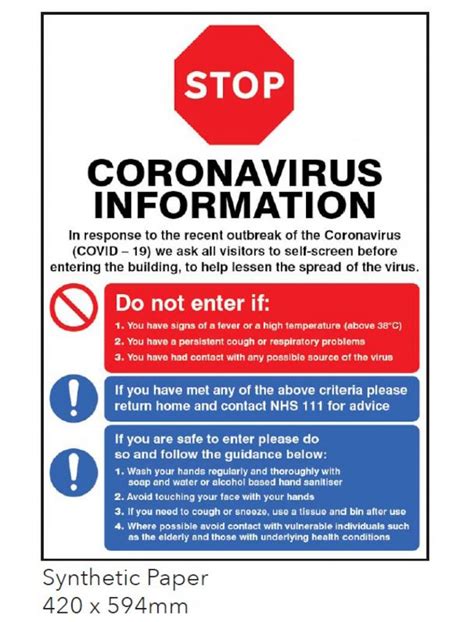 Stop Do Not Enter If Coronavirus Poster