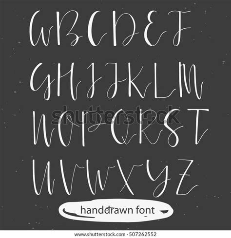 Handwritten Calligraphy Ink Font Unique Alphabet Stock Vector Royalty