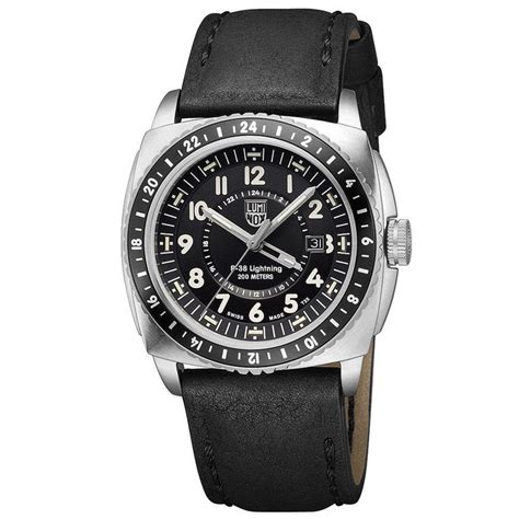 Luminox P 38 Lightning Air Gmt Steel Black Dial Quartz Mens Watch Xa9421 For Sale At 1stdibs