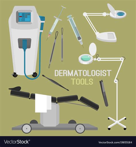 Dermatologist equipment set Royalty Free Vector Image