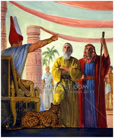 Moses And Aaron Stand Before Pharaoh Bible Art Moses Christian Art