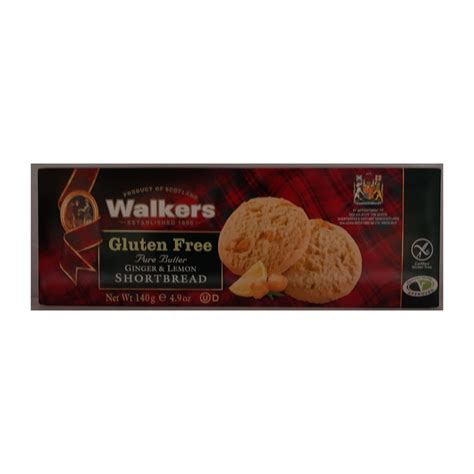 Walkers Gluten Free Pure Butter Ginger Lemon Shortbread G