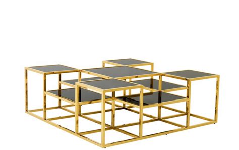 Casa Padrino Luxus Art Deco Designer Couchtisch Gold Mit Schwarzem Glas