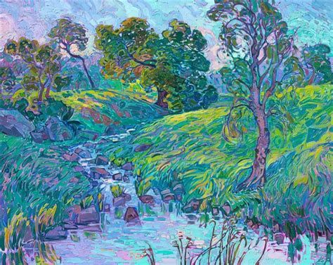 River Blues Contemporary Impressionism Paintings By Erin Hanson