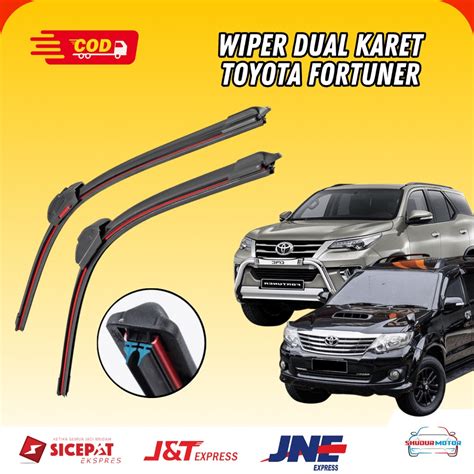 Jual Wiper Dual Blade Toyota Fortuner VRZ VNT SRZ Wiper 2 Lapis