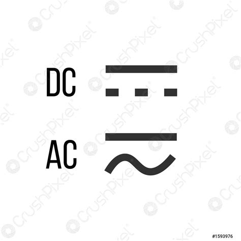 Corriente Directa Y Alterna Dc Y Ac Signo De S Vector De Stock