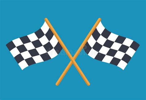 Checkered Racing Flags Cross Flat Stock Vector - Illustration of ...