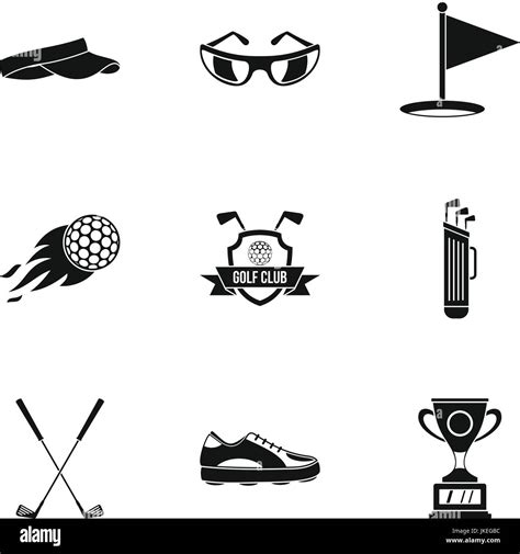 Golf Icons Set Simple Style Stock Vector Image Art Alamy