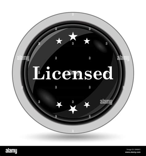 Licensed Icon Internet Button On White Background Stock Photo Alamy