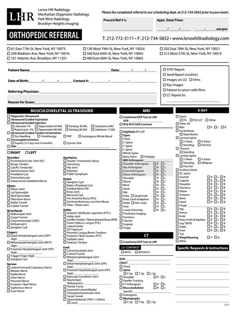 Lenox Hill Radiology Referral Form Pdf Fill Online Printable