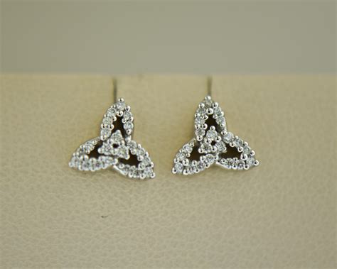 Celtic Trinity Knot Diamond Stud Earrings