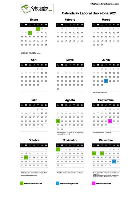 Calendario 2021 Con Festivos Catalunya