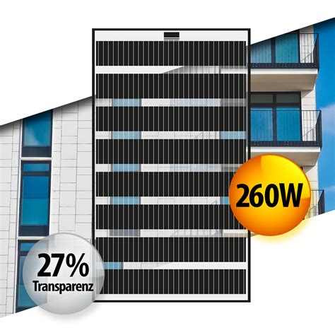 27 Transparentes Glass Glass PV Modul 260Wp Photovoltaik Solarpanel