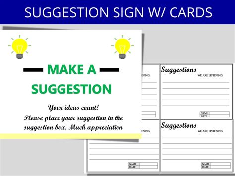 Suggestion Box Sign And Cards Hr Template Human Resources Form Ms