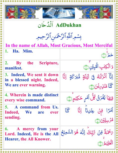 Read Surah Ad Dukhan With English Translation Quran O Sunnat