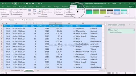 How To Enable Disable Filter Button For Table In MS Excel 2016 YouTube