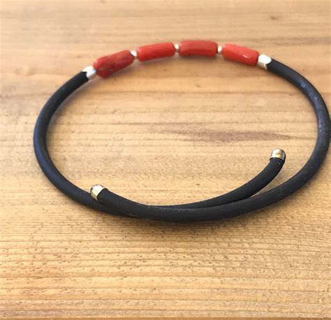 Bracelet Homme En Corail Corse Rouge Veritable Etsy