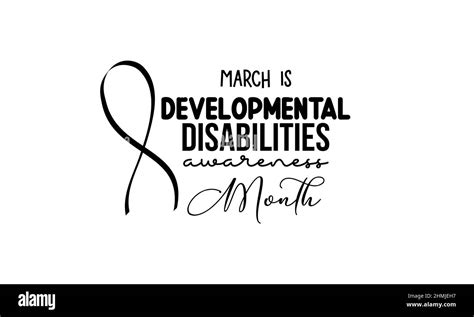 Developmental Disabilities Awareness Month Health Awareness Brush Calligraphy Concept Vector