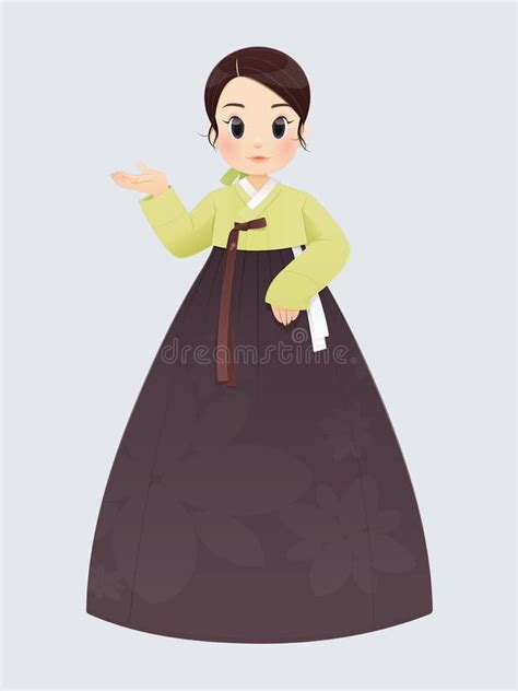 Woman Hanbok Traditional Korean Dress Traditional Korea Stock