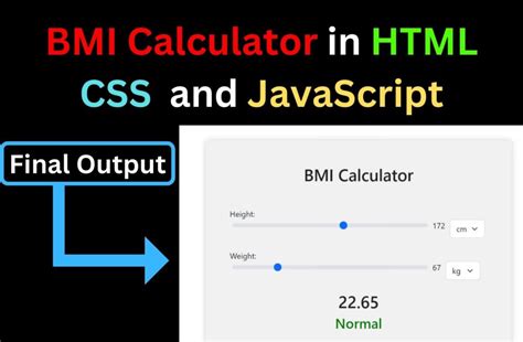 Bmi Calculator In Html Css Javascript Copyassignment