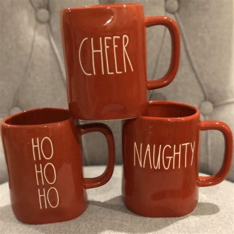 RAE DUNN RED CHRISTMAS MUGS INCLUDES: 1- HO HO HO... - Depop