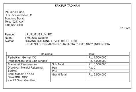 7 Contoh Invoice Jasa Pembayaran Penjualan Dan Tagihan