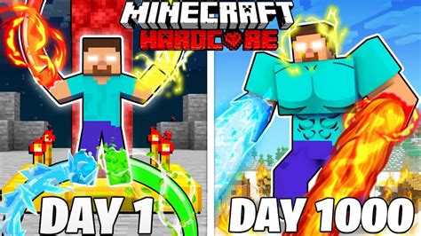 I Survived Days As Elemental Herobrine In Hardcore Minecraft