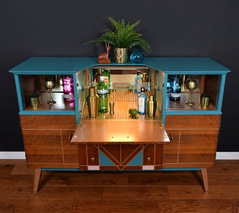 Beautility Drinks Cabinet Art Deco Style Mid Century Drinks Sideboard