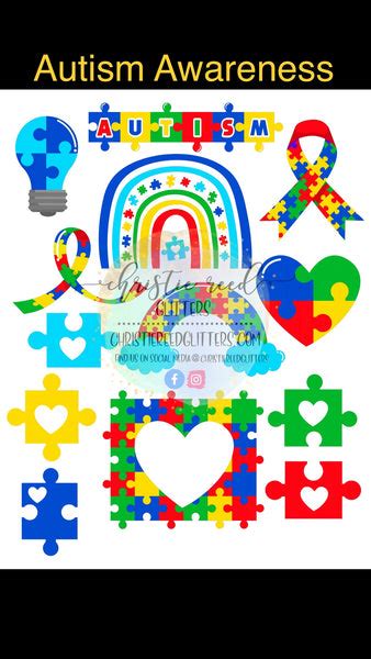 Autism Awareness Waterslide Sheet Digital File Or Full Printed Sheet