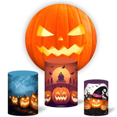 Kit Painel Redondo Capas De Cilindro Halloween