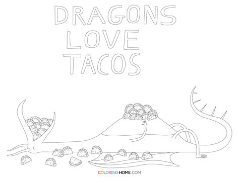 Dragons Love Tacos Coloring Pages - Coloring Nation